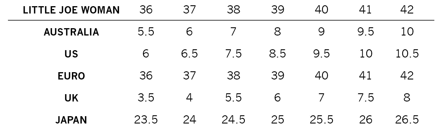 International size chart