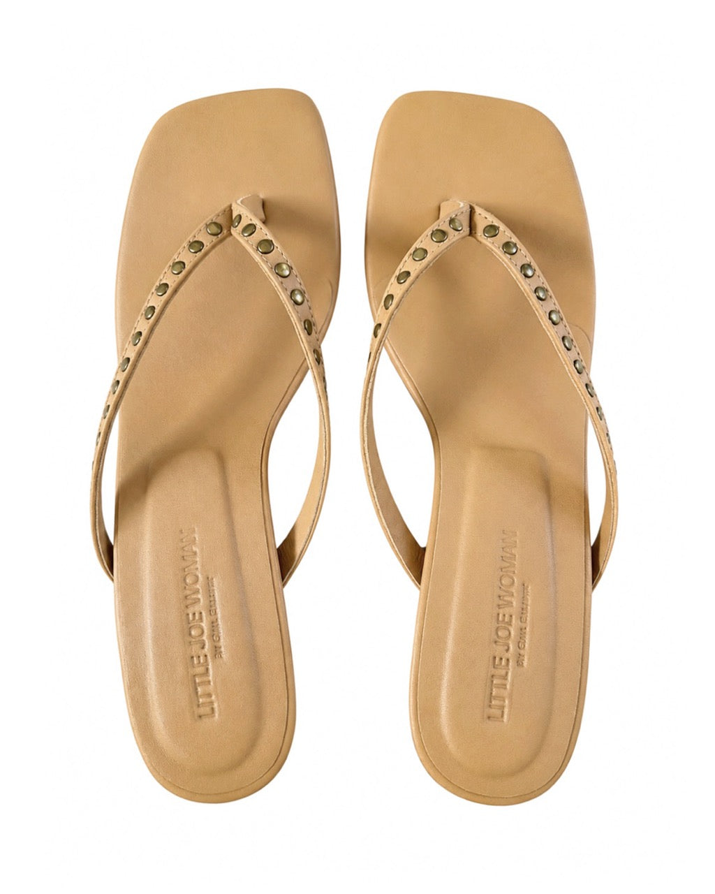 Girl About Town Sandal in Beige Leather