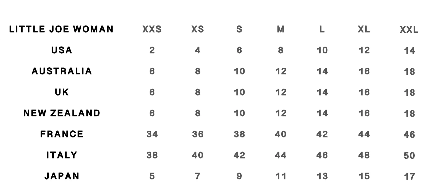 International size chart