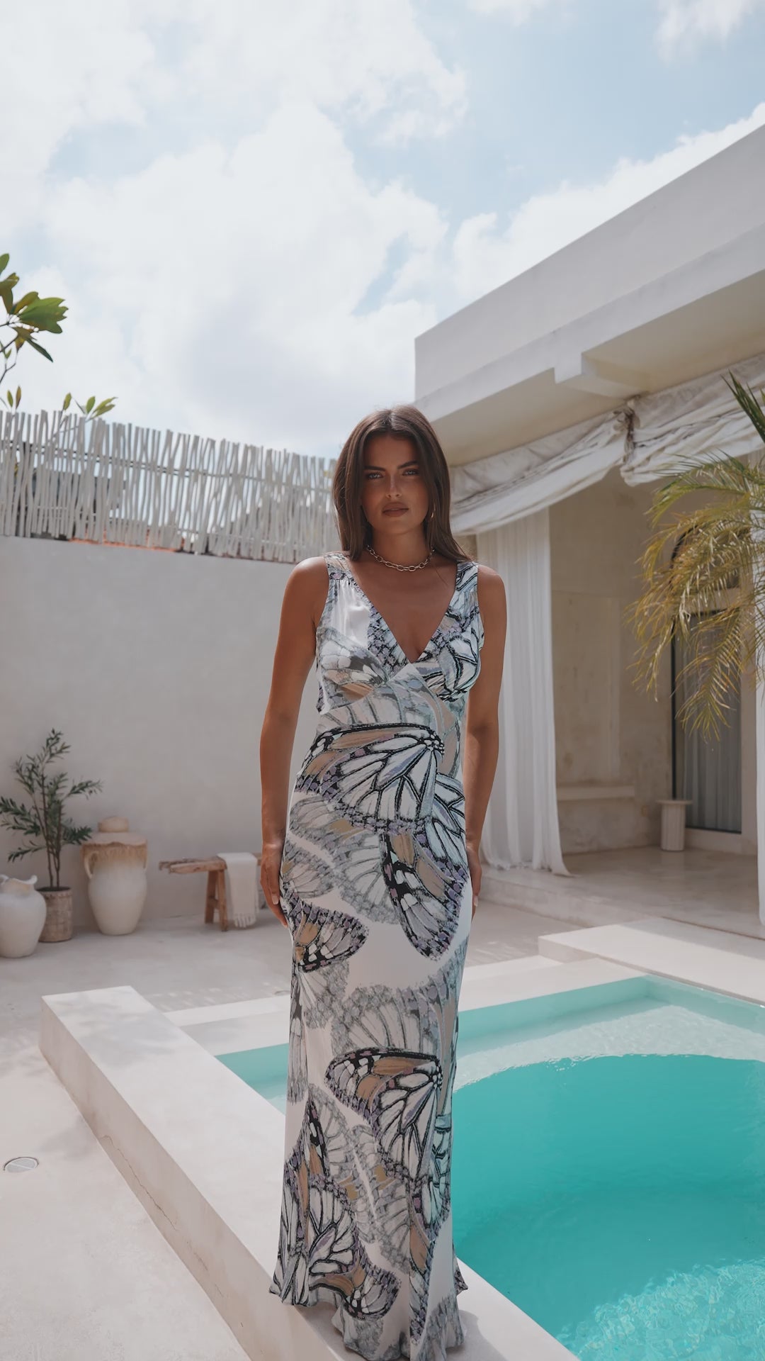 Harper Maxi Dress in Butterfly Print