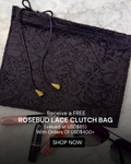The Rosebud Lace Clutch in Black — complimentary with orders of USD$400+