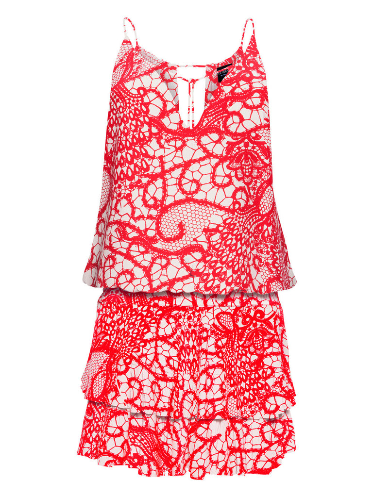 HIGH TIDE RED LACE PRINT DRESS - Little Joe Woman by Gail Elliott E-Boutique
 - 1