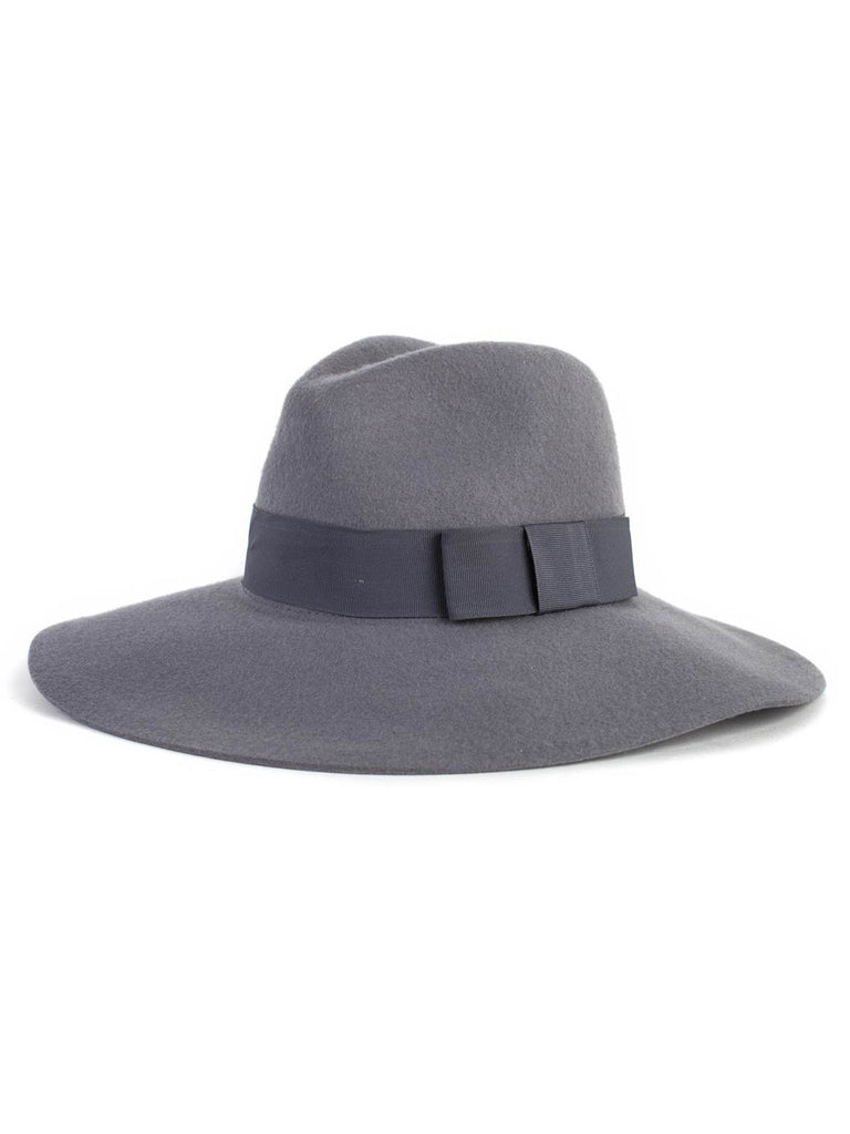 Wide Brimmed Felt Fedora Grey (SOLD OUT) - Little Joe Woman by Gail Elliott E-Boutique
