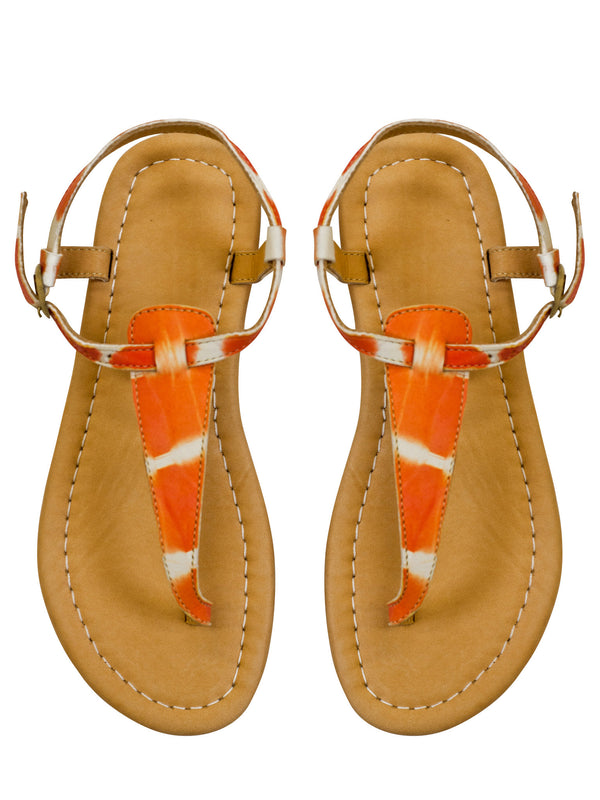 Orange Leather Sandal - Little Joe Woman by Gail Elliott E-Boutique
 - 1