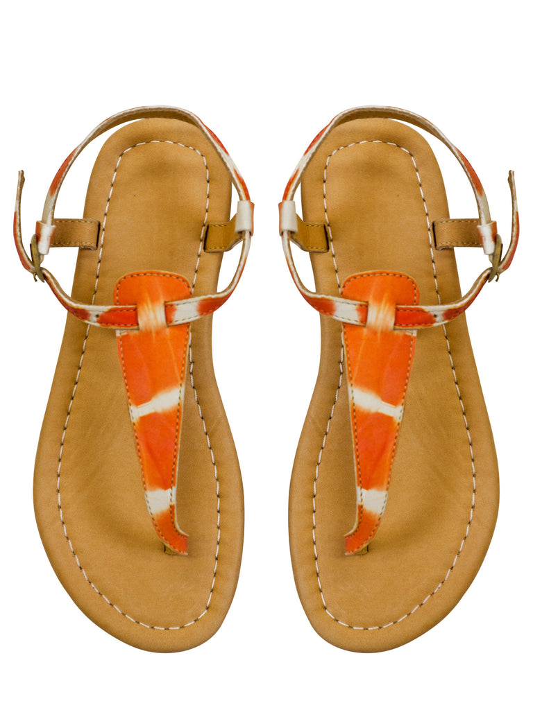 Orange Leather Sandal - Little Joe Woman by Gail Elliott E-Boutique
 - 1