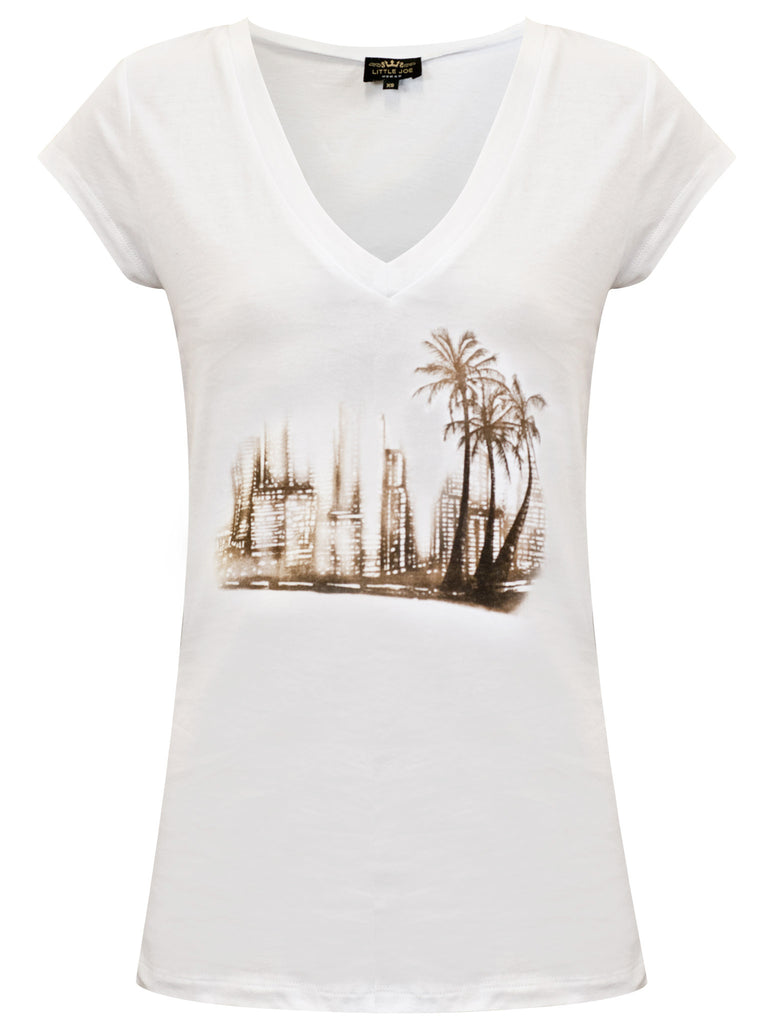 Palms Cotton  Tee - Little Joe Woman by Gail Elliott E-Boutique
 - 1