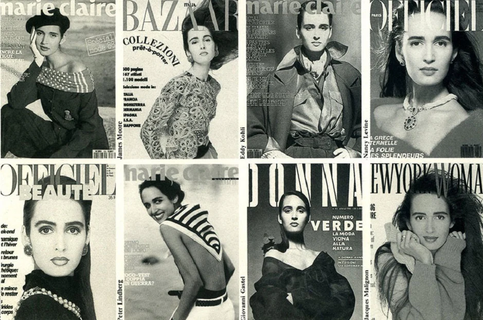 International fashion magazine covers featuring Gail Elliott